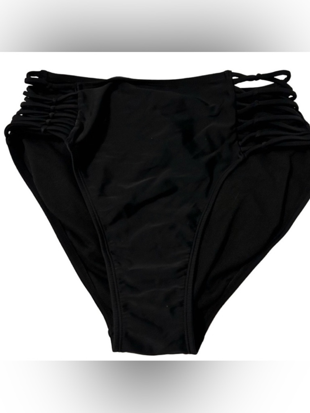 Xhilararion black high waist biki bottoms with open sides. Size medium Swim